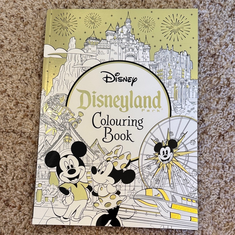 Disneyland Park Coloring Book with Gold and Black Accents